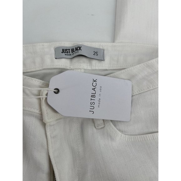 Just black Cora crop raw chewed hem jeans 25 white distressed - Picture 7 of 12